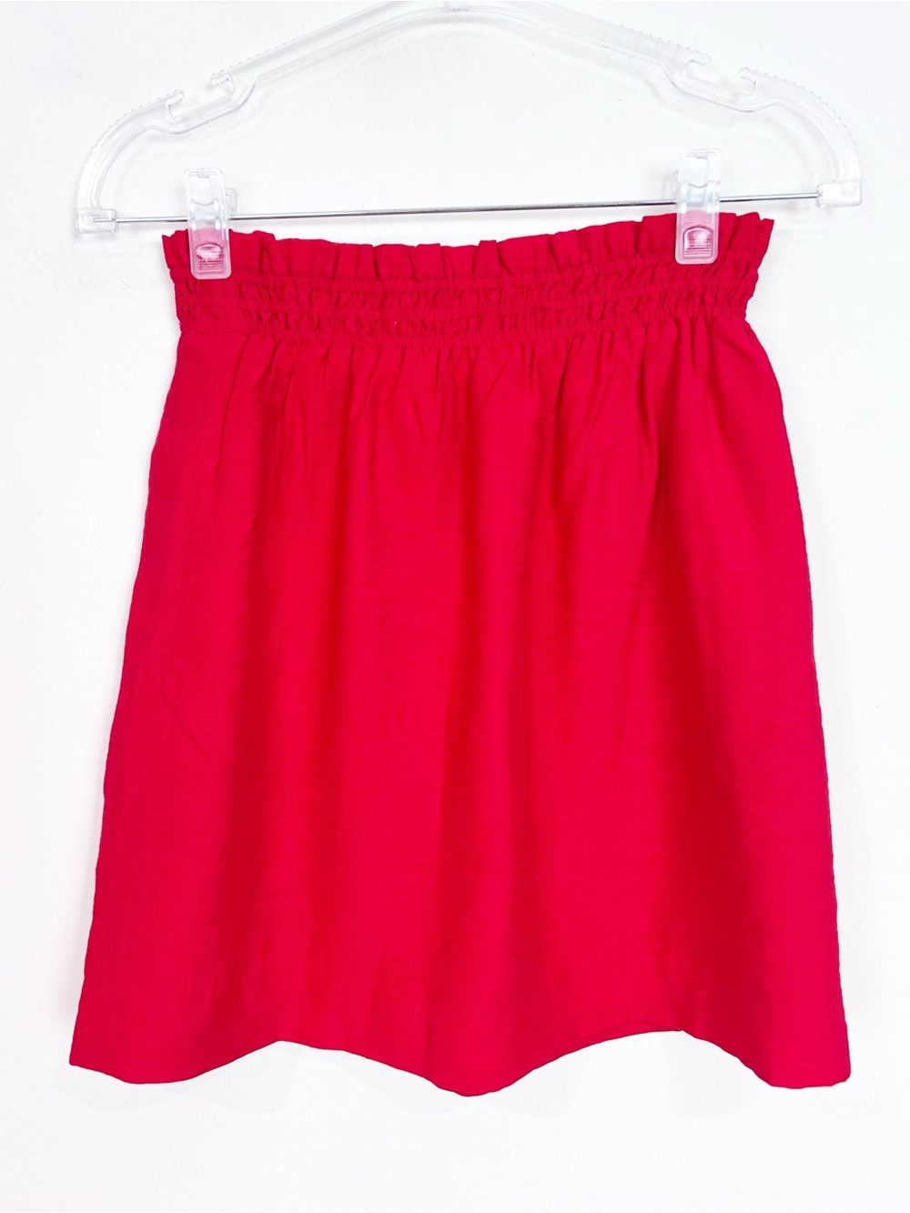J. CREW RED ELASTIC WAIST MINI SKIRT WOMENS SZ 0